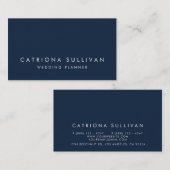 Modern Slank Elegant Navy Blue Visitekaartje (Voorkant / Achterkant)