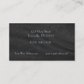 Modern Slank Faux Diamond op Black Velvet Visitekaartje (Achterkant)