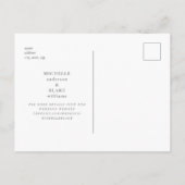 Modern & Slank Grijs Monogram Wit Briefkaart (Achterkant)