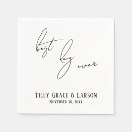 Modern slank handschrift eenvoudig beste dag ooit servet