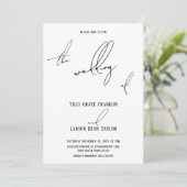 Modern Slank Handschrift Eenvoudig De Bruiloft van Kaart (Staand voorkant)