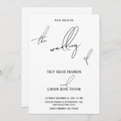 Modern Slank Handschrift Eenvoudig De Bruiloft van Kaart (Voorkant / Achterkant)