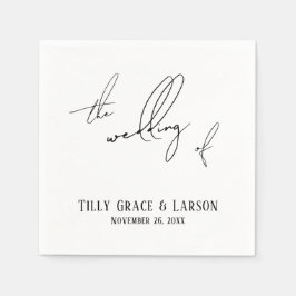 Modern Slank Handschrift Eenvoudig De Bruiloft van Servet