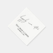 Modern slank handschrift eenvoudig gelukkig ooit n servet (Hoek)