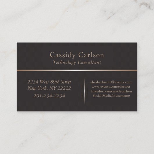 Modern & Slank Initiaal Monogram Generiek Visitekaartje (Achterkant)