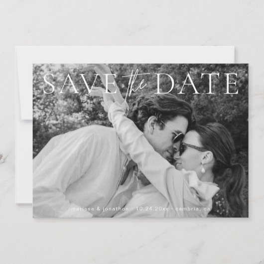 Modern. Slank & klassiek Bewaar de datum Save The Date (Voorkant)