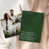 Modern & Slank Tropical Palms Wedding Kaart