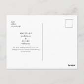 Modern Slank Zwart Monogram Bruiloft Save the Date Briefkaart (Achterkant)