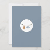 Modern Slate Blue Islamic Baby Boy Birth Aankondiging (Achterkant)