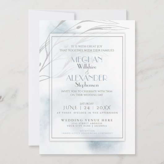 Modern Slate Blue Waterverf Splash Kaart (Voorkant)