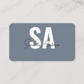 Modern Slate Grey & Mint Green Visitekaartje | QR (Voorkant)