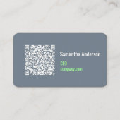 Modern Slate Grey & Mint Green Visitekaartje | QR (Achterkant)