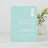 Modern Slate Stripes Pineapple Wedding Kaart (Staand voorkant)