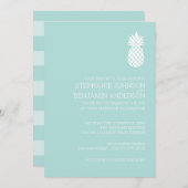 Modern Slate Stripes Pineapple Wedding Kaart (Voorkant / Achterkant)