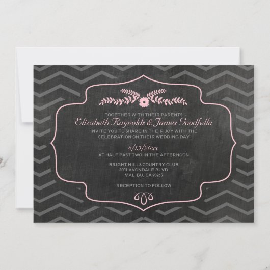 Modern Slate Wedding Invitations Kaart (Voorkant)
