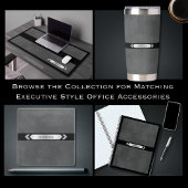 Modern Sleek Gray Executive Desk Glazen Onderzetter