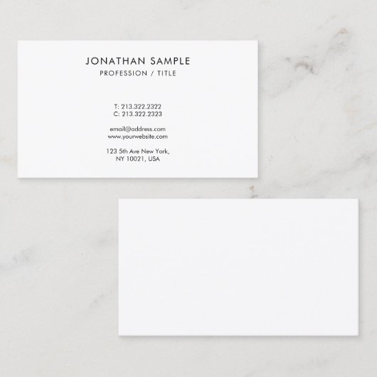 Modern Sleek Simple Design Template Monogram Visitekaartje (Voorkant / Achterkant)