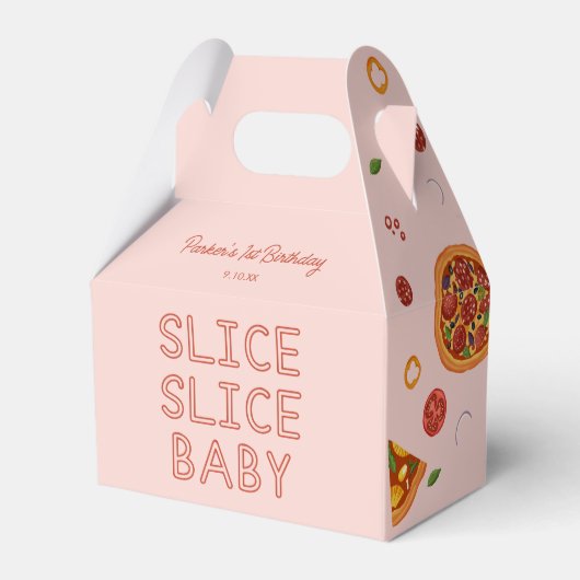 Modern Slice Baby 1st verjaardag Bedankdoosjes (Voorkant Zijde)