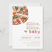 Modern Slice Baby Pizza Baby shower Kaart (Voorkant)