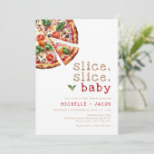 Modern Slice Baby Pizza Baby shower Kaart (Staand voorkant)