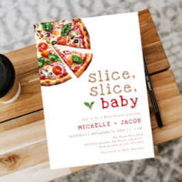 Modern Slice Baby Pizza Baby shower Kaart