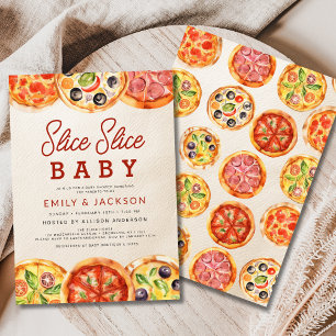 Modern Slice Baby Pizza Baby shower Kaart