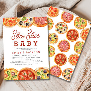 Modern Slice Baby Pizza Baby shower Kaart