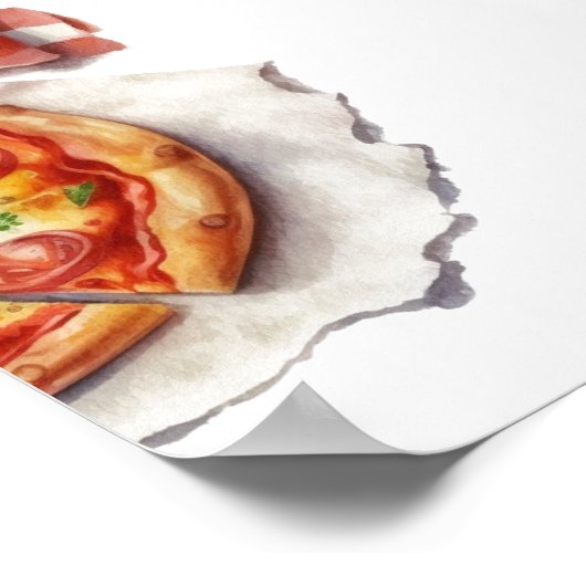 Modern Slice Baby Pizza Baby shower Sign Poster (Hoek)
