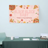 Modern Slice Baby Pizza Birthday Banner (Beurs)