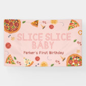 Modern Slice Baby Pizza Birthday Banner (Horizontaal)