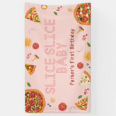 Modern Slice Baby Pizza Birthday Banner (Verticaal)