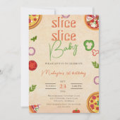 Modern Slice Baby Pizza Eerste Verjaardag Invit Kaart (Voorkant)