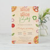 Modern Slice Baby Pizza Eerste Verjaardag Invit Kaart (Staand voorkant)