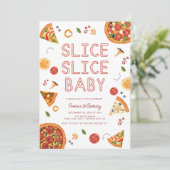 Modern Slice Baby Pizza eerste verjaardag Kaart (Staand voorkant)