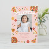 Modern Slice Baby Pizza eerste verjaardag Kaart (Staand voorkant)