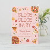 Modern Slice Baby Pizza eerste verjaardag Kaart (Staand voorkant)
