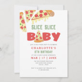 Modern Slice Baby Pizza Kids Verjaardagsfeest Kaart (Voorkant)