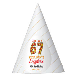 Modern Slice Slice Boy Six Seven Birthday Party Feesthoedjes