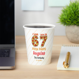 Modern Slice Slice Boy Six Seven Birthday Party Papieren Bekers