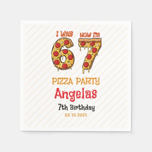 Modern Slice Slice Boy Six Seven Birthday Party Servet (Voorkant)