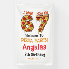 Modern Slice Slice Boy Six Seven Birthday Party Spandoek