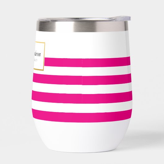 MODERN SLIM GESTREEPT PATROON stijlvol roze goud (Links)