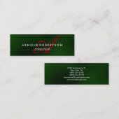 Modern Slim Monogram Green Red Trend Visitekaartje (Voorkant / Achterkant)