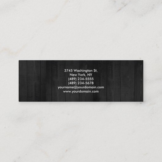 Modern Slim Monogram Trendy Floor Grey Plain Mini Visitekaartje (Achterkant)