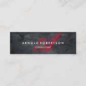 Modern Slim Monogram Trendy Gray Achtergrond Mini Visitekaartje (Voorkant)
