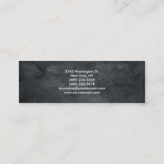 Modern Slim Monogram Trendy Gray Achtergrond Mini Visitekaartje (Achterkant)
