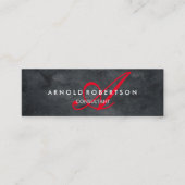 Modern Slim Monogram Trendy Gray Plain Mini Visitekaartje (Voorkant)