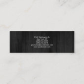 Modern Slim Monogram Trendy Gray Wood Achtergrond Mini Visitekaartje (Achterkant)