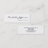 Modern Slim Trendy Chic White Visitekaartje (Voorkant / Achterkant)