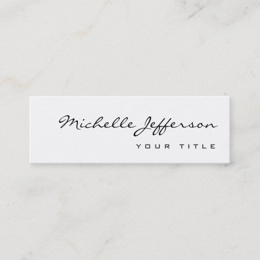 Modern Slim Trendy Chic White Visitekaartje (Voorkant)